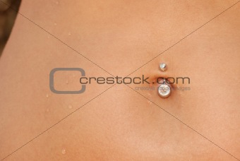 Piercing in a navel