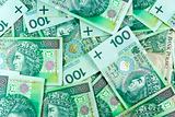 Polish green money background