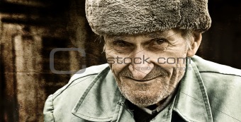 Vintage portrait of smiling old man