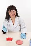 Smiling scientist at work