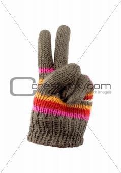 Gloves with peace sign