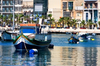 Maltese boats in a bay