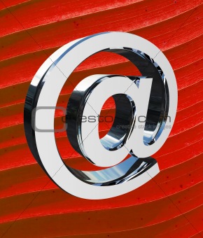 email symbol on red abstract 