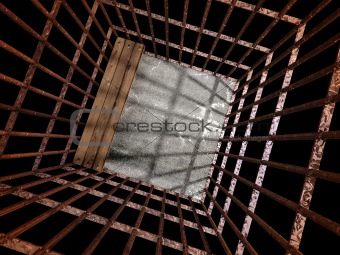 image 3d of metal  jail
