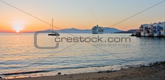 Sunset at Mykonos Island