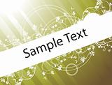 vector design elements and butterfly for sample text on green texture