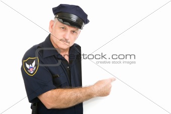Serious Policeman Pointing