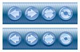 Set of vector browser buttons, on and off 