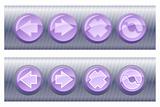 Set of violet browser buttons, on and off 