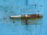 lock on a blue door