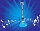 blue musical grunge guitar vector wallpaper