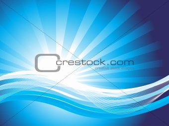 abstract wavy background, blue vector illustration