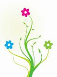 beautiful floral elements on white background