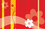 beautiful illustration of floral background, red and yellow