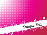 curve and floral elements for sample text in gradient pink