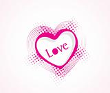 vector illustration of pink heart on white background
