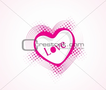 vector illustration of pink heart on white background