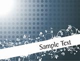 vintage floral background for sample text in gradient blue