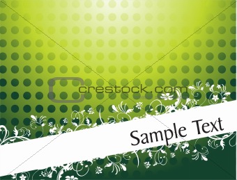 vintage floral background for sample text in gradient green