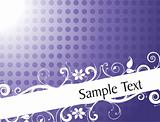 vintage floral background for sample text in gradient purple