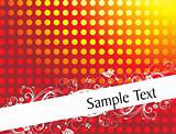 vintage floral background for sample text in gradient red