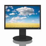 Monitor with Landscape Image