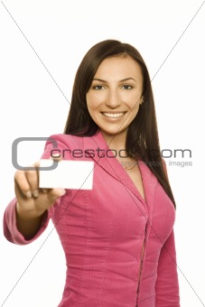 Businesswoman in pink jacket