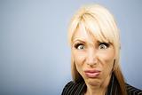 Businesswoman making a funny face