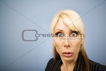 Businesswoman making a funny face