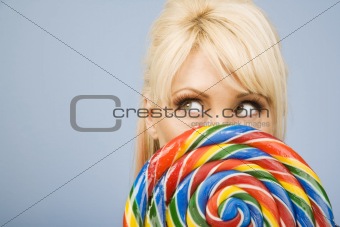 Woman with a lollipop
