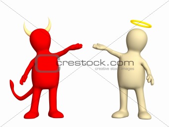 Angel and devil -  kindness and evil