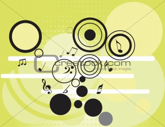 tunes with circles pattern, vector wallpaper