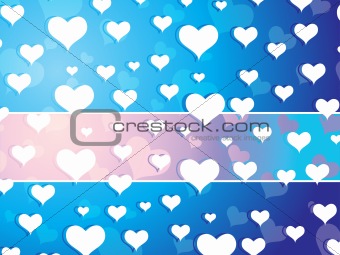 wallpaper, falling hearts in blue vector 