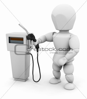 Person at fuel pump