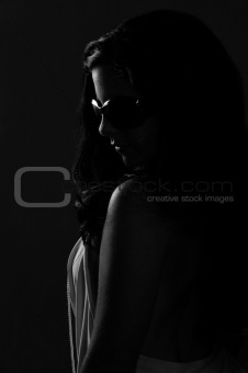 Woman in dark