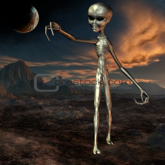 Alien with Background