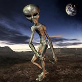 Alien with Background