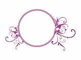 vector circle frame with shiny stars in purple