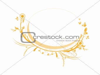 vector frame with flower and butterfly theme