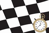 Checkered flag with a stopwatch