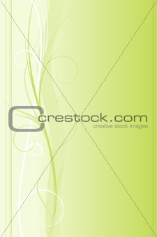 Swirly floral green background