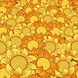 Orange and yellow flower seamless repeating background