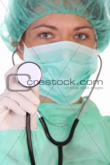 healthcare worker with stethoscope