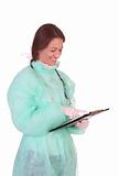 healthcare worker with documents 