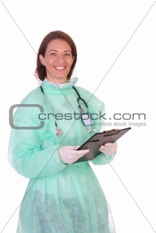 healthcare worker with documents 