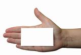 holding blank business card