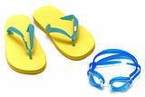 sandals and goggles
