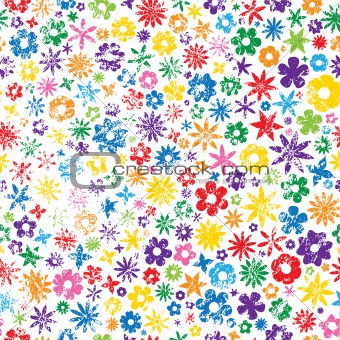 Colorful Grungy Flower Background