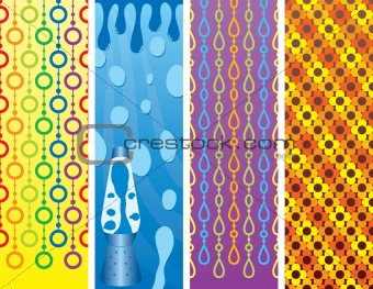 Four  Colorful Vertical Backgrounds