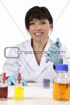 Friendly scientist, researcher, medical technician